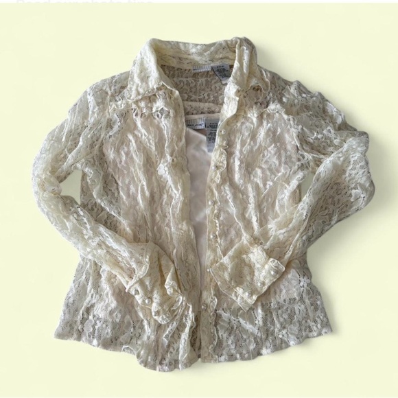 White Stag Tops - White Stag Ivory Lace Top